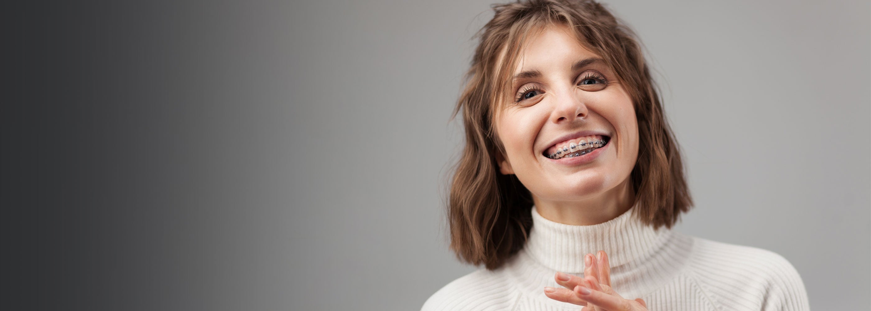 Orthodontic patient wearing braces